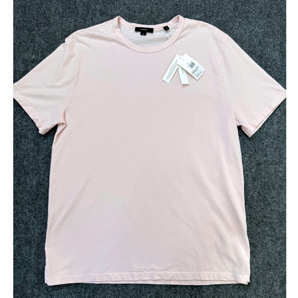 NWT Vince Mens Washed Rose Quartz Crew Neck T-Shirt Preppy Pastel Pink Large